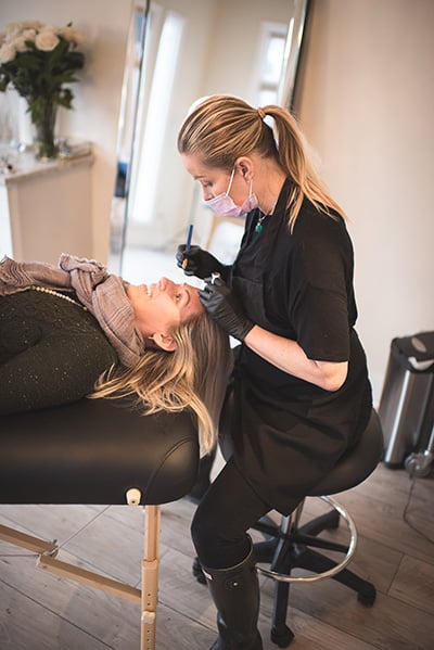 Susan helping a client